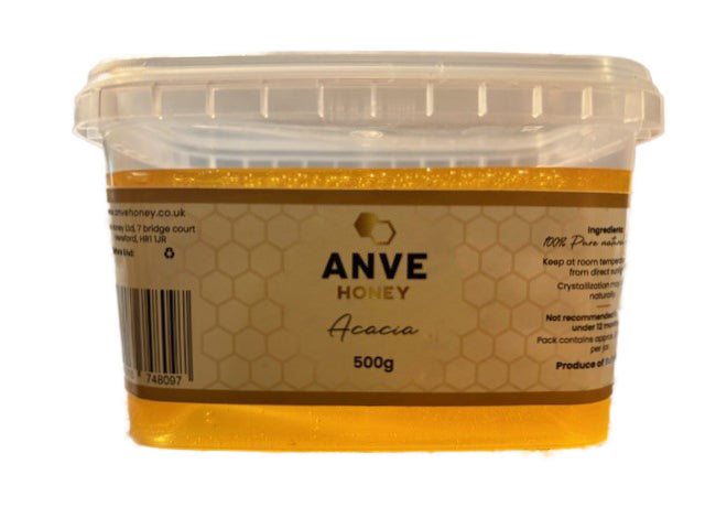 100% Real Raw Pure Organic Acacia Runny Honey 500G Tub. Brand New Harvest.