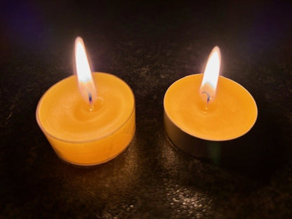 100% Real Raw Pure Beeswax Transparent Circle Tea-lights x 10No.