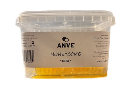 100% Real Raw Pure Organic Honeycomb 100G Tub. Brand New Harvest.