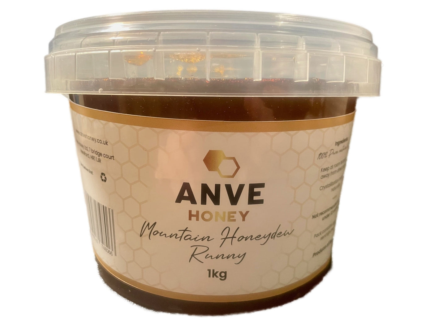 100% Real Raw Pure Organic Mountain Honey 1KG Tub. Brand New Harvest.