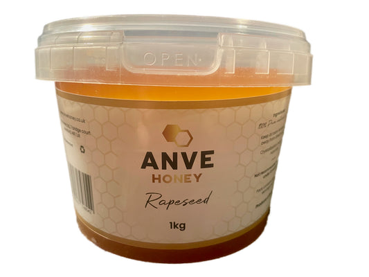 100% Real Raw Pure Organic Rapeseed Honey 1KG Tub. Brand New Harvest.