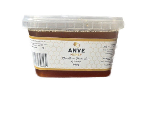 100% Real Raw Pure Organic Mountain Honey 500G Tub. Brand New Harvest.